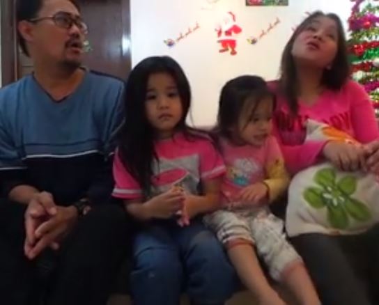 Good Looking Pinoy Couple with Kids Singing “LOVE IS AN OPEN DOOR”!
